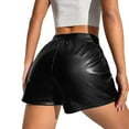 thumbnail image 3 of Harpily 2025 Intimates Ladies Leather Shorts Multi Colored High Waisted Stretch Casual Shorts, 3 of 5