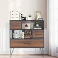 thumbnail image 3 of Costway Sideboard Storage Cabinet Multipurpose Display Unit w/Metal Leg & Drawers Walnut, 3 of 12