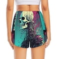 thumbnail image 4 of Uemuo Cartoon Art Skull Pattern Women's Athletic Shorts High Waisted Running Shorts with Liner Pockets Gym Elastic Workout Shorts-, 4 of 9