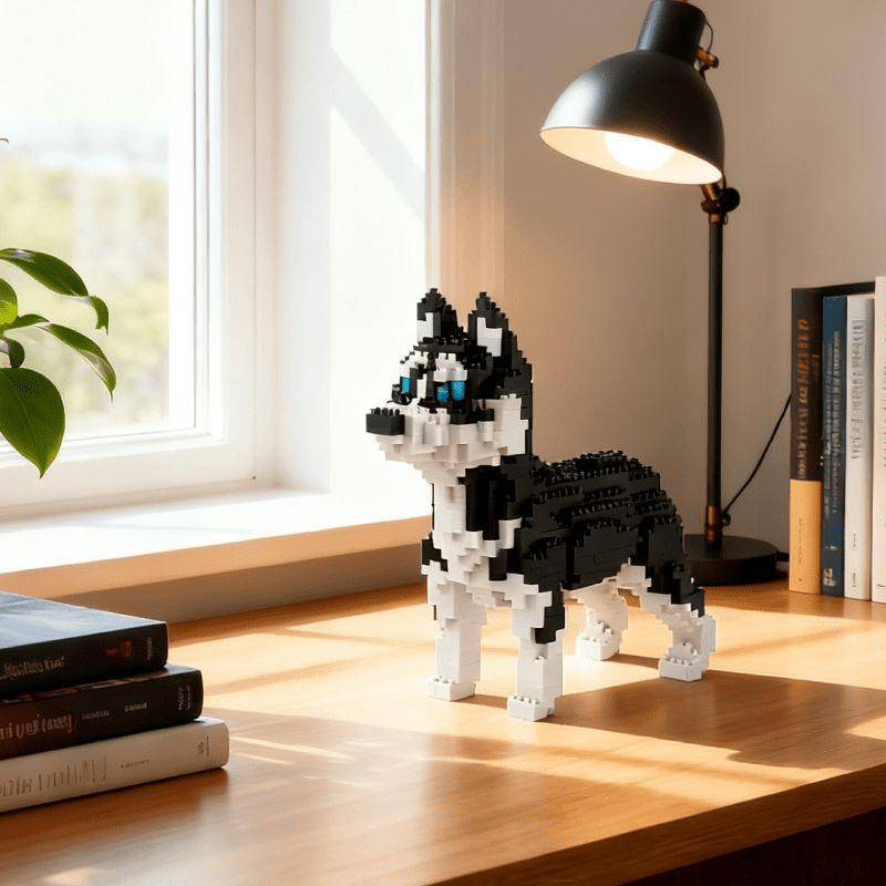 Husky Dog Building Blocks Set, Mini 3D Dog Puzzle,  Micro Block Gift Kit Animal Building Blocks Toys, Educational and Entertainment Toys for Dog Lovers Age 14+