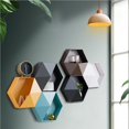 thumbnail image 4 of Advancent Estante de pared hexagonal Estante de almacenamiento hexagonal geométrico Estante flotante de pared geométrico simple Almacenamiento y organización del hogar No.6 Advancent HA039844-06, 4 of 5