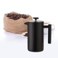 thumbnail image 1 of Cafetera de prensa francesa, cafetera fácil de limpiar, filtro fino versátil, hervidor de acero inoxidable para espresso para acampar 1000 ml, 1 of 8