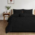 thumbnail image 2 of DNG Creations 5 Piece Luxurious Half Pinch Pleated Comforter Long Lasting 100% Egyptian Cotton, 800 TC 550 GSM All Season ( Full/Queen Size ) Solid Black Colour, 2 of 8