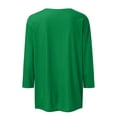 thumbnail image 6 of Bexdxz Cute Ghost Pumpkin Halloween 3/4 Sleeve Shirts for Women Funny Bat Graphic Crew Neck Three Quarter Length Tee Fall Casual Holiday Top Green 3XL, 6 of 6