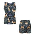 thumbnail image 5 of TSOVTHRID Sika Deer Flower Print Women's Pajama Sets Sleeveless Pajama with Short Pants Soft Round Collar Sleepwear Set Tank Top Loungewear for Summer, Size M, 5 of 7