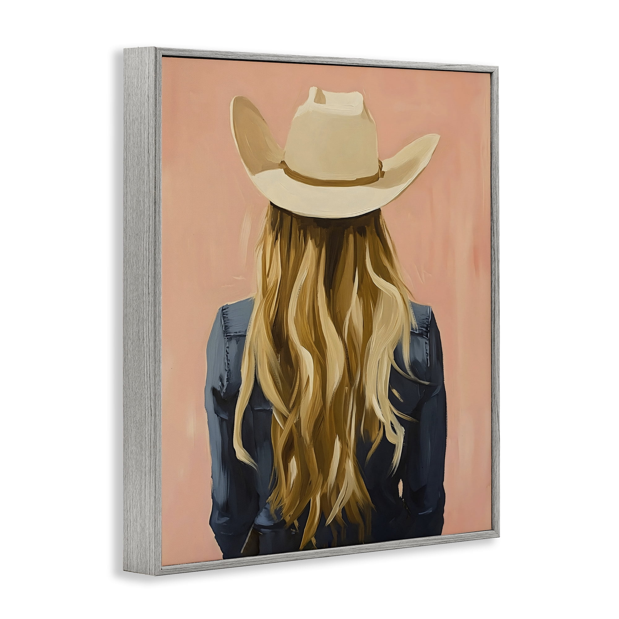 Stupell Industries Blonde Cowgirl Back View Gray Framed Giclee Art, design by The Prints Vibe
