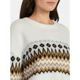 thumbnail image 4 of 99 Jane Street Women's and Women's Plus Fair Isle Pullover Sweater, Midweight, Sizes XS-4X, 4 of 5