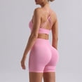 thumbnail image 6 of mgoYE Gym Workout Sets for Women Women 2 Piece Workout Sets U Back Color Block Sports Bra High Waist Tummy Control Active Shorts Yoga Pilates Outfits(Pink,L), 6 of 6