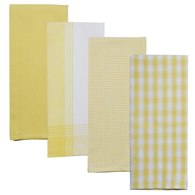 Shell Mustard 100% Cotton Yellow Orange & White 20"x28" Dishtowel Set of 6 