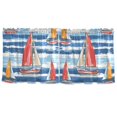 thumbnail image 7 of Yayeee Kitchen Curtains Tier Set of 2 Light Filtering 57"x24" Over Sink Window Panels, Red Sailboats, 7 of 7