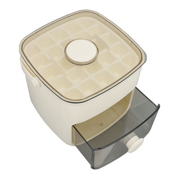 Bandeja De Cubos De Hielo Con Tapa Y Contenedor, 2 Bandeja 48 Cuadrículas ABS PP Silicona Cubos De Hielo Liberación Fácil Para Congelador, Manijas De Silicona Con Tapa