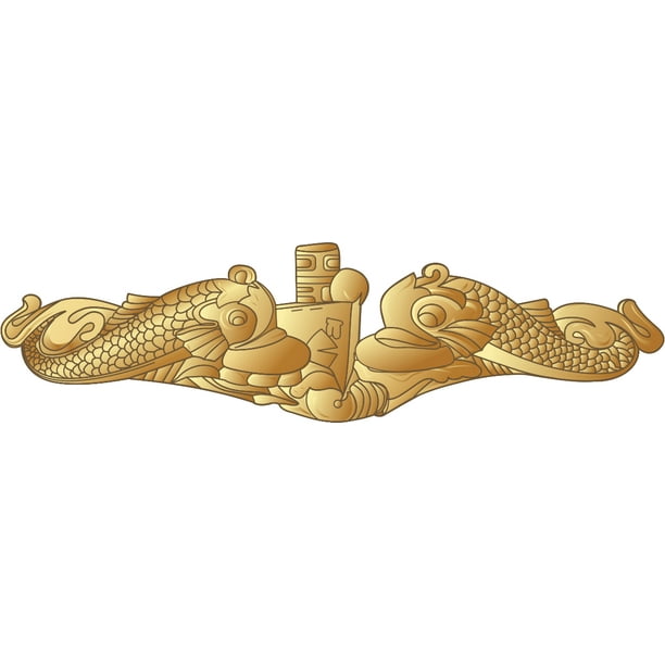 3.8 Inch Navy Submarine Insignia Vinyl Transfer Decal