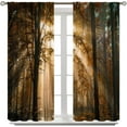 thumbnail image 2 of Misty Forest Blackout Curtains, Natural Landscape Dark Jungle Red Lawn Pattern Printed Curtains for Bedroom Living Room Insulation Curtains 55x63 Inch, 2 of 6