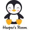 thumbnail image 2 of Cute Penguin Smiling Face Animal Customized Wall Decal - Custom Vinyl Wall Art - Personalized Name - Baby Girls Boys Kids Bedroom Wall Decal Room Decor Wall Stickers Decoration Size (20x12 inch), 2 of 2