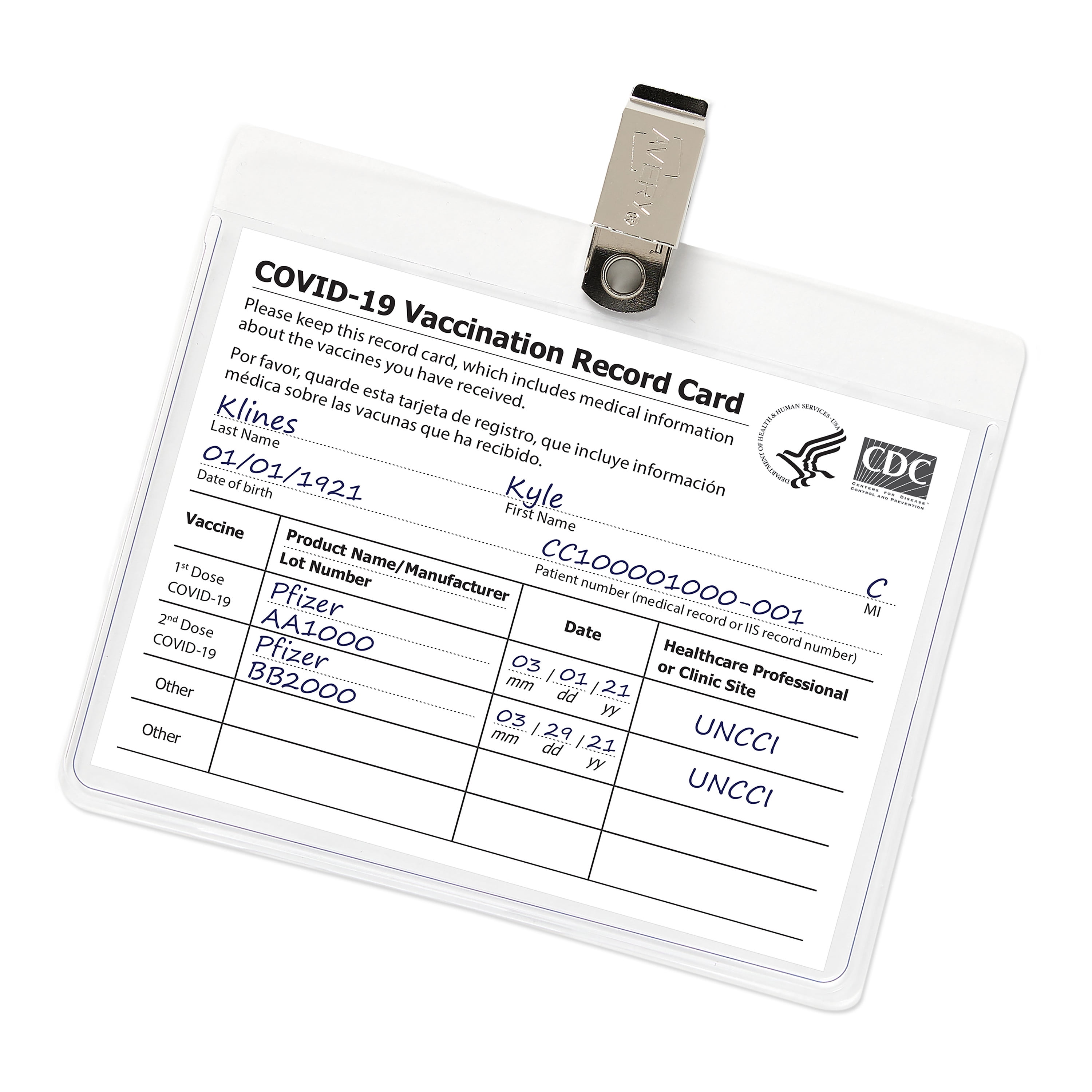 Avery Heavy Duty Badge Holders with Clips, 3" x 4" (2923)