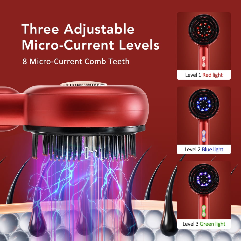 Hair Scalp Massage, 660nm Red Light Oil Applicator  Hair Care Hai rbrush Essence Oil Nourishes Scalp Brush