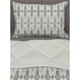 thumbnail image 3 of Ikat Comforter & Sham Bedding Set, Detailed Tribal Inspired Ethnic Drawings in Monochrome Style Repetition, 3 pcs Duvet Set Microfiber Filling Quilt, 5 Sizes, Eggshell and Multicolor, by Ambesonne, 3 of 4