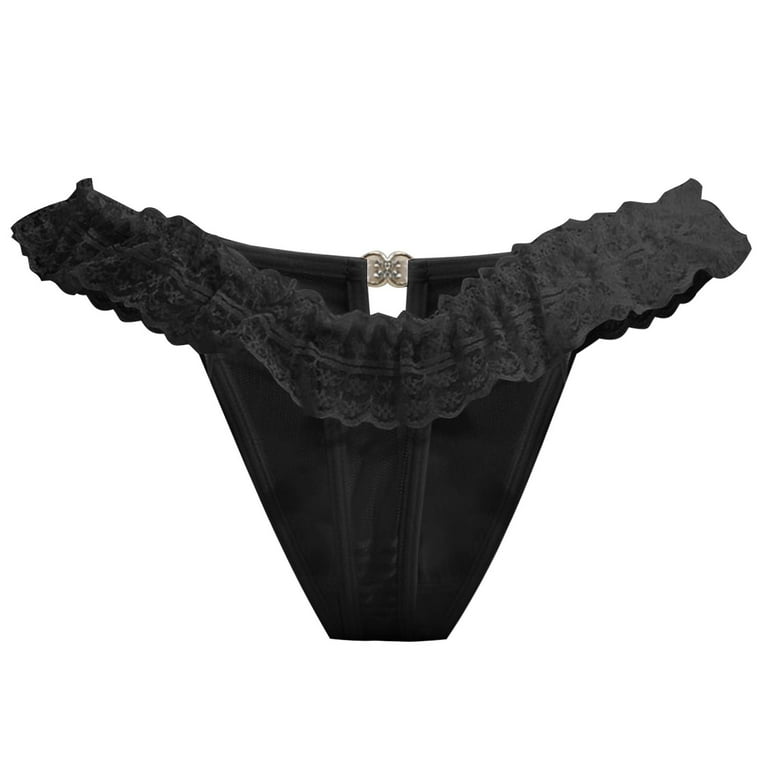 Vblhal Black 2024 Friday Sexy See Through Lingerie for Women Lace Trim  Cutout Panties Micro G String Thongs Naughty Mesh Tangas Thong Briefs -  Walmart.com