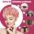 thumbnail image 3 of 2 Pack Double Layers Shower Caps Waterproof Shower with Ruffled Edge Covering Ears(style 2), 3 of 5