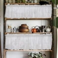 thumbnail image 2 of yuksok Embroidered Short Curtain Small Window Valance Voile for Cafe Home Kitchen White 137x61cm, 2 of 9