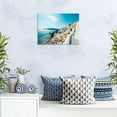 thumbnail image 3 of Greece Santorini Canvas Wall Art Framed European Modern City Wall Decor Artwork for Living Room Blue Ocean Skyline Picture White Cottage Landscape Poster Bedroom Kitchen Office Home Decoration 12x16, 3 of 6