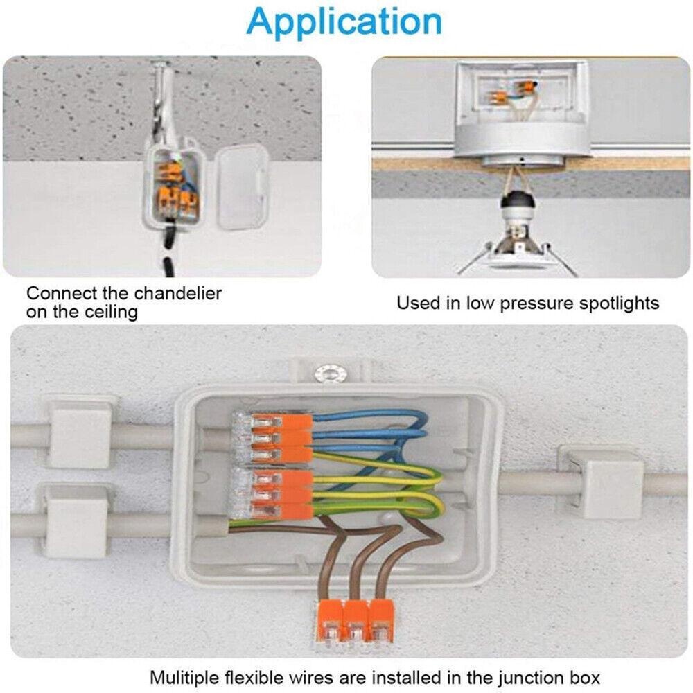 LigoWave 90Pcs/Set For Wago 221 Electrical Connectors Wire Block Clamp, Reusable Terminal Cable ,Orange