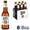 Miller Lite Beer, 6 Pack, 12 fl oz Glass Bottles, 4.2% ABV, Domestic Light Lager