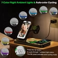 thumbnail image 4 of 6-in-1 Magnetic Charging Station, Dual Phone Fast Charger with Clock & 7-Color Night Light, 30W Adapter for iPhone/Watch/AirPods, 4 of 9