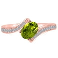 thumbnail image 5 of Mauli Jewels Rings for Women 1.05 Carat Peridot and Diamond Ring Prong-Setting 10K Rose, White & Yellow Gold, 5 of 6