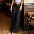 thumbnail image 4 of Utoimkio High Waist Pleated Wide Leg Dress Pants for Women Casual Office Trousers with Pockets, 4 of 7