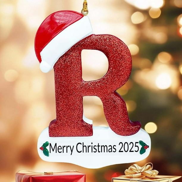 Adornos navideños, adornos navideños, regalos navideños, 26 letras, decoración para árbol de Navidad, adornos colgantes para árbol de Navidad, adornos navideños personalizados, decoración navideña, de