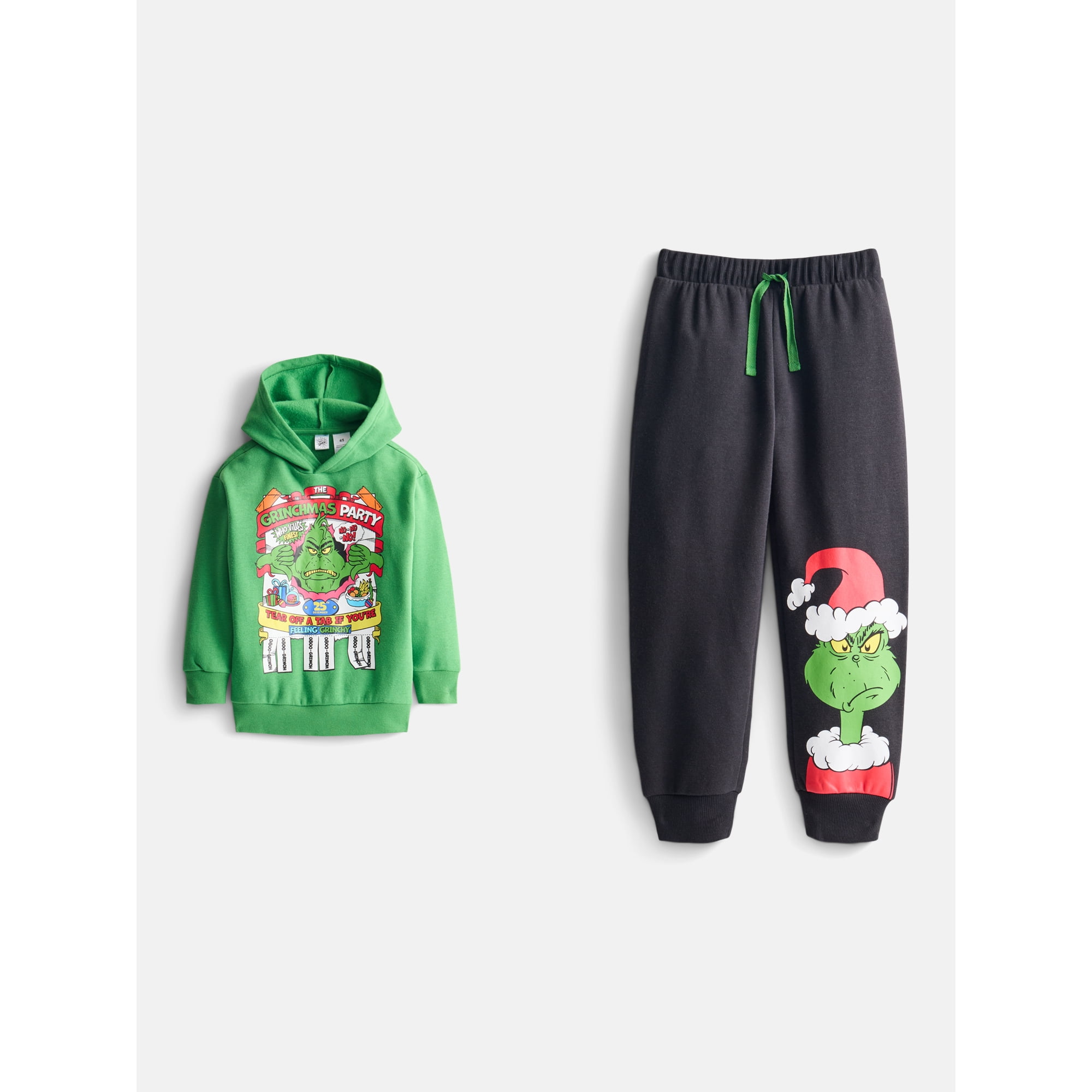 Boy's Grinch Christmas 2PC Hoodie and Long Pant Set, Sizes 4-16
