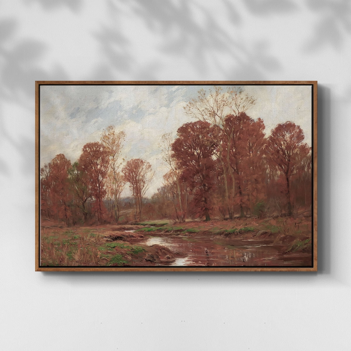 Vintage Landscape-CCCXXXIV By Wexford Home Framed in Walnut Wood Gallery Wrapped Canvas 25 in. x 37 in.