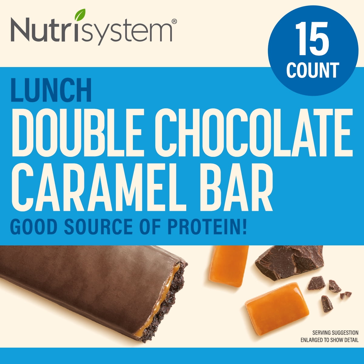 Nutrisystem® Double Chocolate Caramel Bar Pack, 15 Count - Ready to Eat Lunch Bars Made to Support Healthy Weight Loss