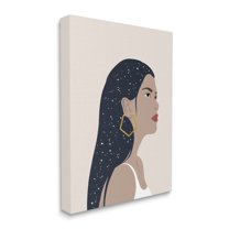 Fluid Coastline Abstract Landscape Soft Pink Green Landscape Gallery-Wrapped Canvas Print Wall Art, 17x17