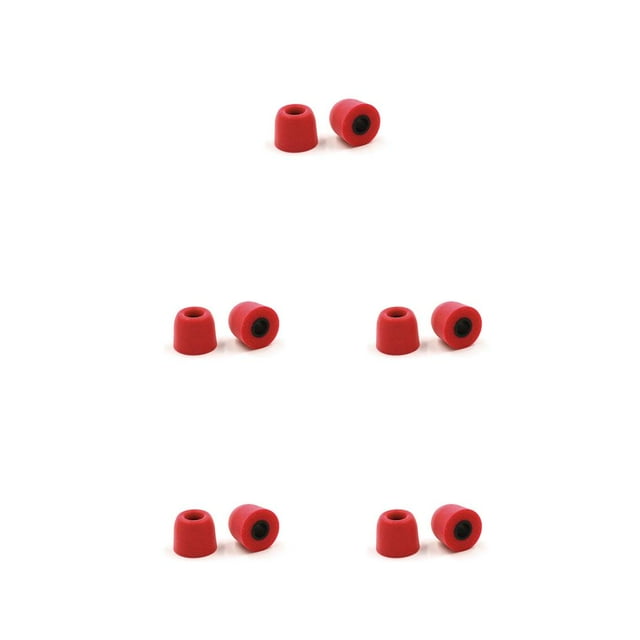 Youkk 6 Paires de Coussinets d'Oreille pour Écouteurs Embouts Portables Réutilisables Bouchons d'Oreilles Doux Accessoires pour Casque Rouge 5Ensemble
