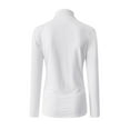 thumbnail image 6 of Womens Summer Tops Women Lightweight Long Sleeve Ruffle Top Women Shirts Tall Dressy Shirt Striped T Shirt Button up Thermal Shirts for Dress Tops Business Casual on Clearance White S, 6 of 6
