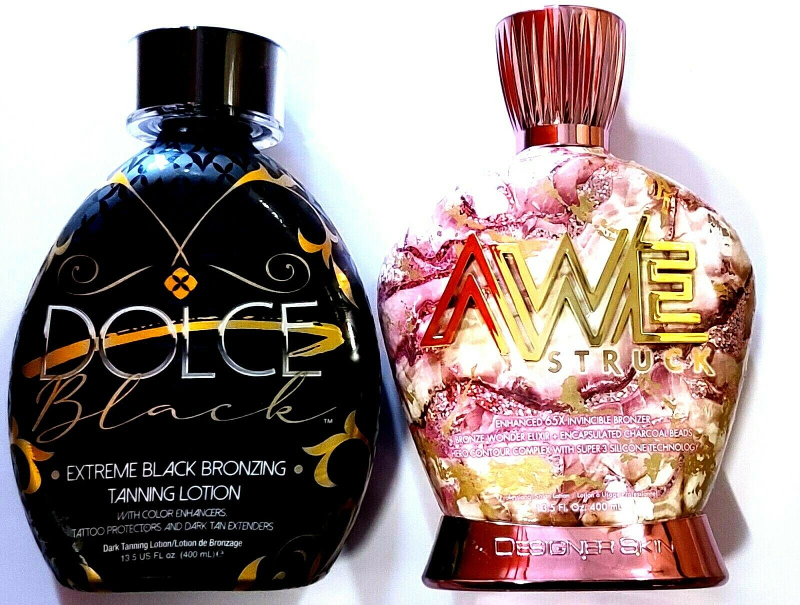 AWESTRUCK 65X Tanning Bed Lotion & Black Bronzer