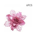 thumbnail image 2 of Pack of 6 Glitter Artificial Poinsettia Flowers Christmas Wreath Christmas Tree Flowers Ornaments 4’’(10cm) Diameter, 2 of 3