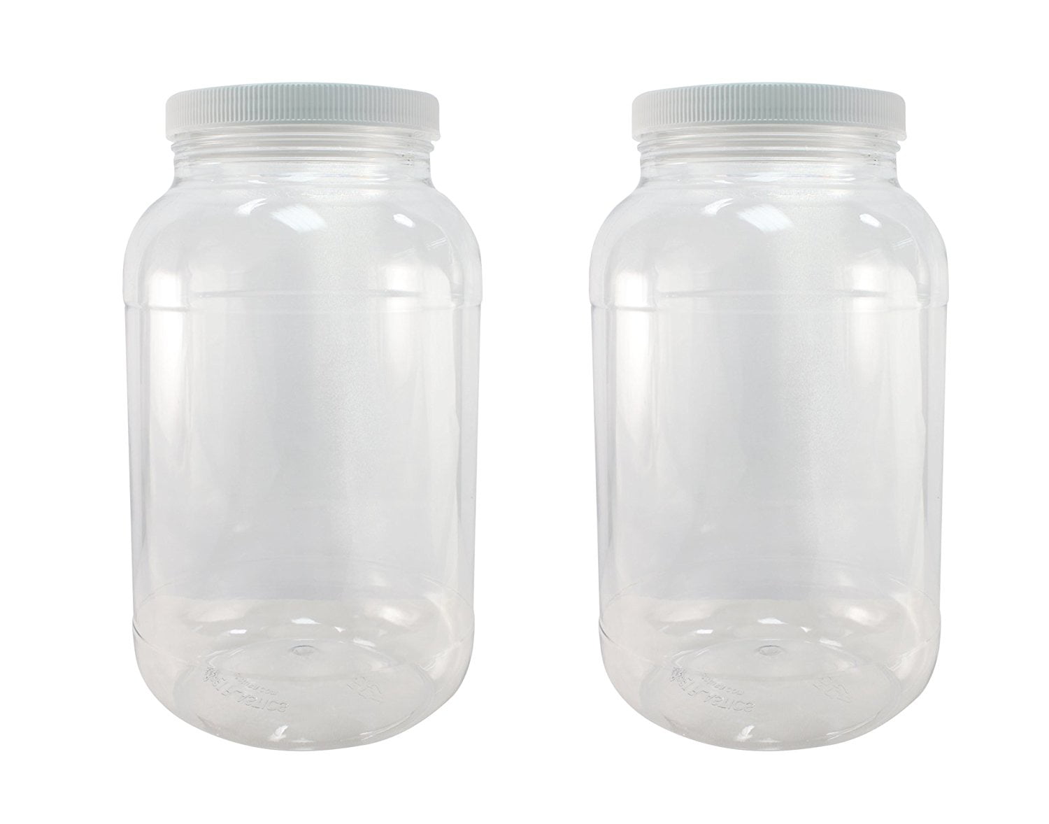 Crystal Clear Pet Plastic Jars With Screw On Lids 1 Gallon Set Of 2