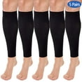 thumbnail image 2 of (5 Pair) Big and Tall Compression Socks for Women and Men 20-30mmHg Open Toe - Plus Size Compression Support Hose Wide Calf for Swelling Pain Edema Recovery Nursing - Black, 7X-Large, 2 of 12