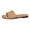 Beige, variant on Metal Buckle Women Slides, Casual Flat Slide Shoes, Square Toe Flat Sandals, Women's Crocodile Print Slide Sandals, Square Toe Flat Slippers With Metal Buckle Detail, Brown 5.5