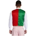 thumbnail image 2 of YiZYiF Men's Mrs Santa Claus Christmas Elf Vest Costume Sleeveless Red Green Color Block Waistcoat Top Red&Green L, 2 of 7