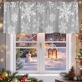 thumbnail image 5 of Christmas Curtain Valances, Xmas Snowflake Gray Merry Christmas Rod Pocket Valance Tier Curtains Window Treatment Drapes for Kitchen Living Room Bedroom Windows, 54x18 Inch 1 Panel, 5 of 8