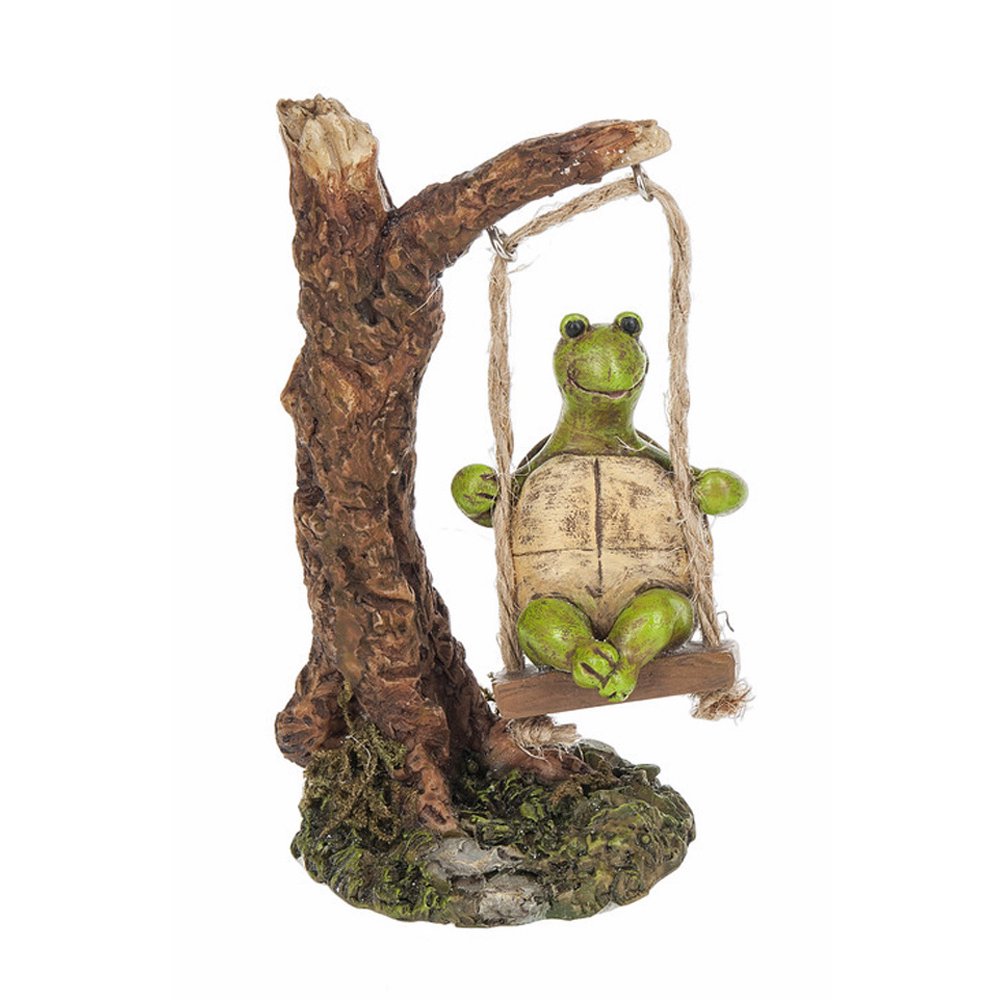Turtle on a Rope Swing Springtime Decorative Figure By Ganz