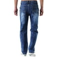 thumbnail image 3 of WTOBBY Men's Traditional Straight Leg Jeans Casual Denim Trousers with Classic Fit - Durable Cotton Blend Pants Design for Daily Wear and Long-Lasting Comfort Experience,Blue M, 3 of 4