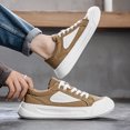 thumbnail image 4 of Men's Black & White Chunky Platform Sneakers with Geometric Accent, Casual Streetwear Shoes, 4 of 10