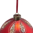 thumbnail image 3 of A&B Home Set of 6 Red Glass Ball Hanging Ornaments with Gold Glitter Pattern 3.9" x 3.9" x 3.9, 3 of 10