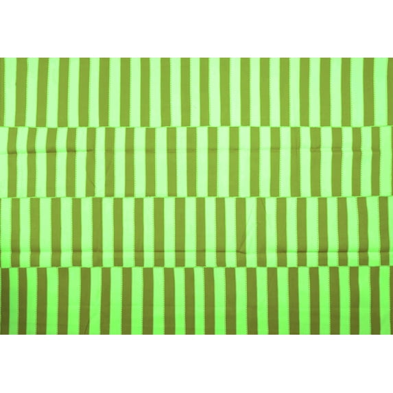 Ahgly Company Indoor Rectangle Abstract Green Contemporary Area Rugs, 5' x 7'