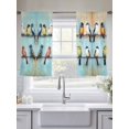thumbnail image 6 of Colorful Oil Painting Semi Sheer Window Curtains 54 Inches Long, Vintage Spring Birds Animals Rod Pocket Voile Silky Chiffon Curtain Light Filtering Drapes for Living Room, Kitchen, 52"x54", 2 Panels, 6 of 9